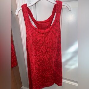 Red Patterned Women's Tank Top